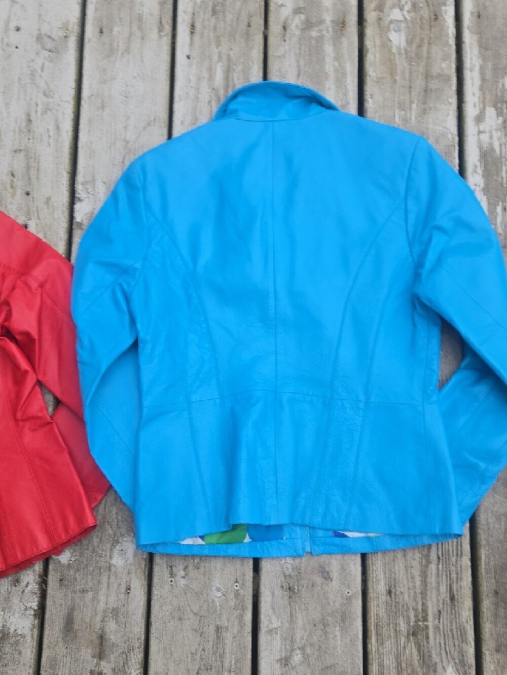 Wilsons Leather Red and Bright Blue And Gray Jackets For Small Womens. - Picture 10 of 11